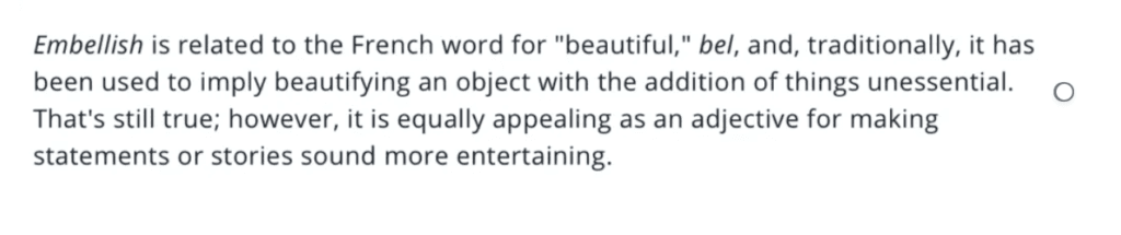 The definition of embellish